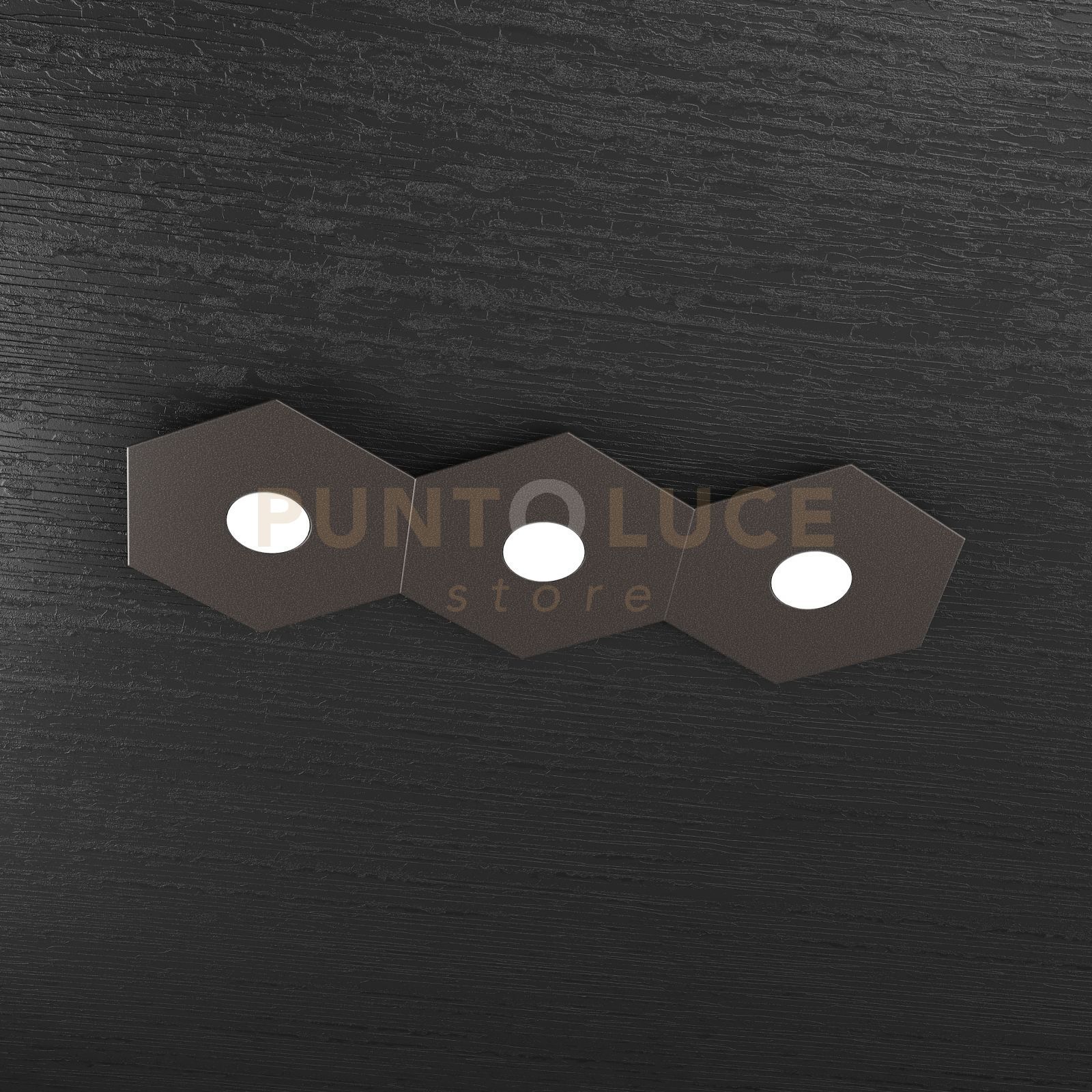 foto del prodotto hexagon applique plafoniera 3 luci marrone 1142 3l ma
