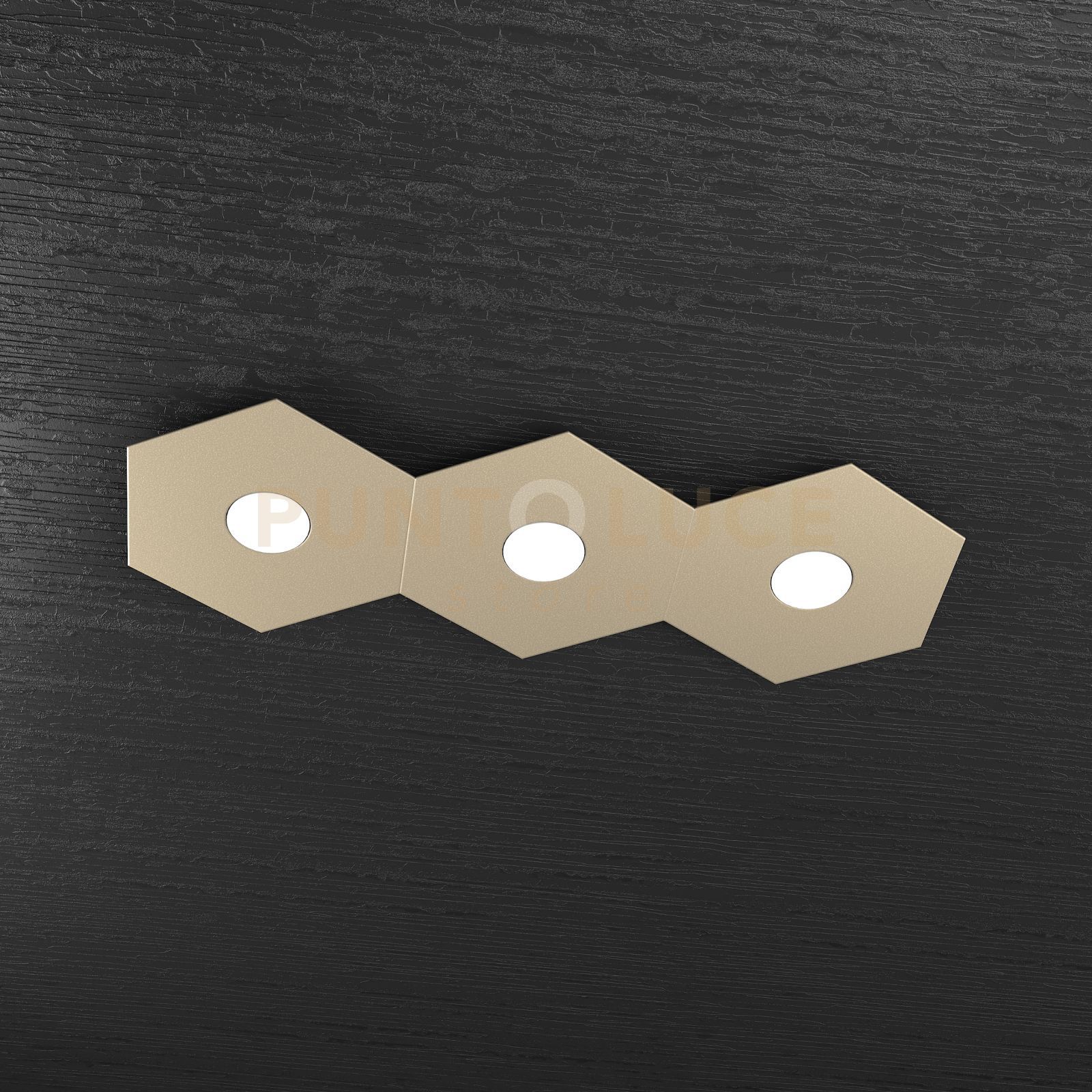 foto del prodotto hexagon applique plafoniera 3 luci sabbia 1142 3l sa