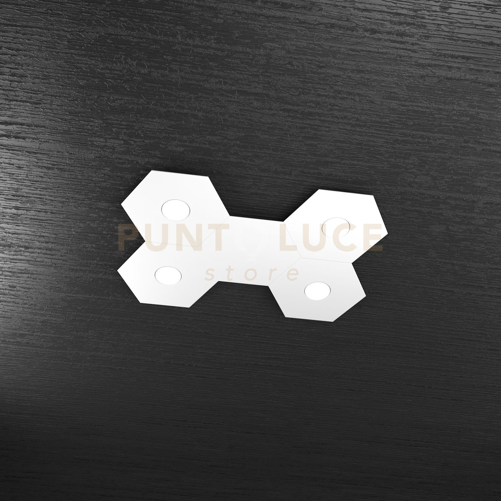 foto del prodotto hexagon applique plafoniera 4 luci 1 decorativo bianco 1142 4l1d bi