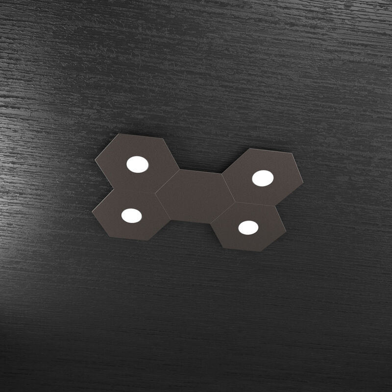 foto del prodotto hexagon applique plafoniera 4 luci 1 decorativo marrone 1142 4l1d ma