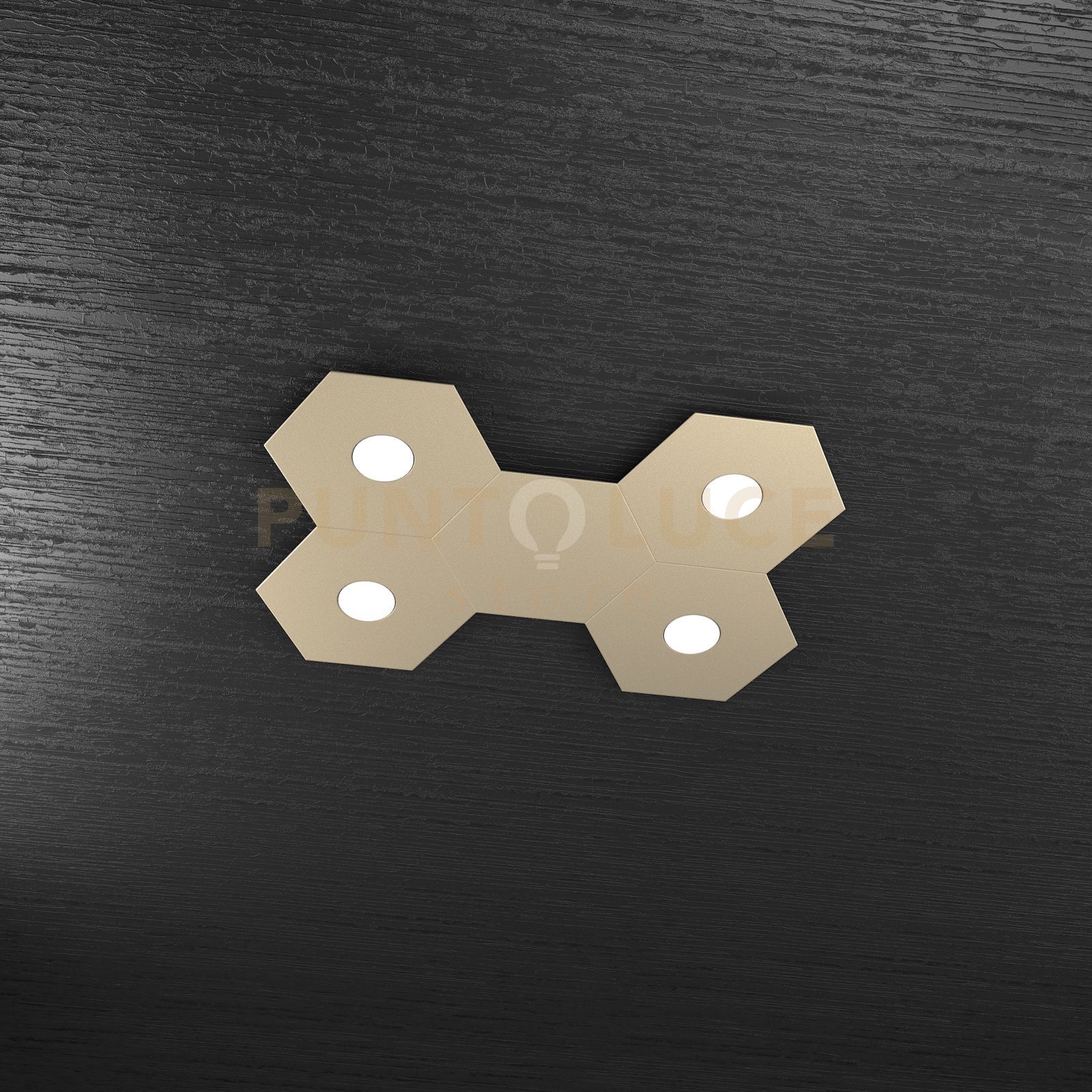 foto del prodotto hexagon applique plafoniera 4 luci 1 decorativo sabbia 1142 4l1d sa