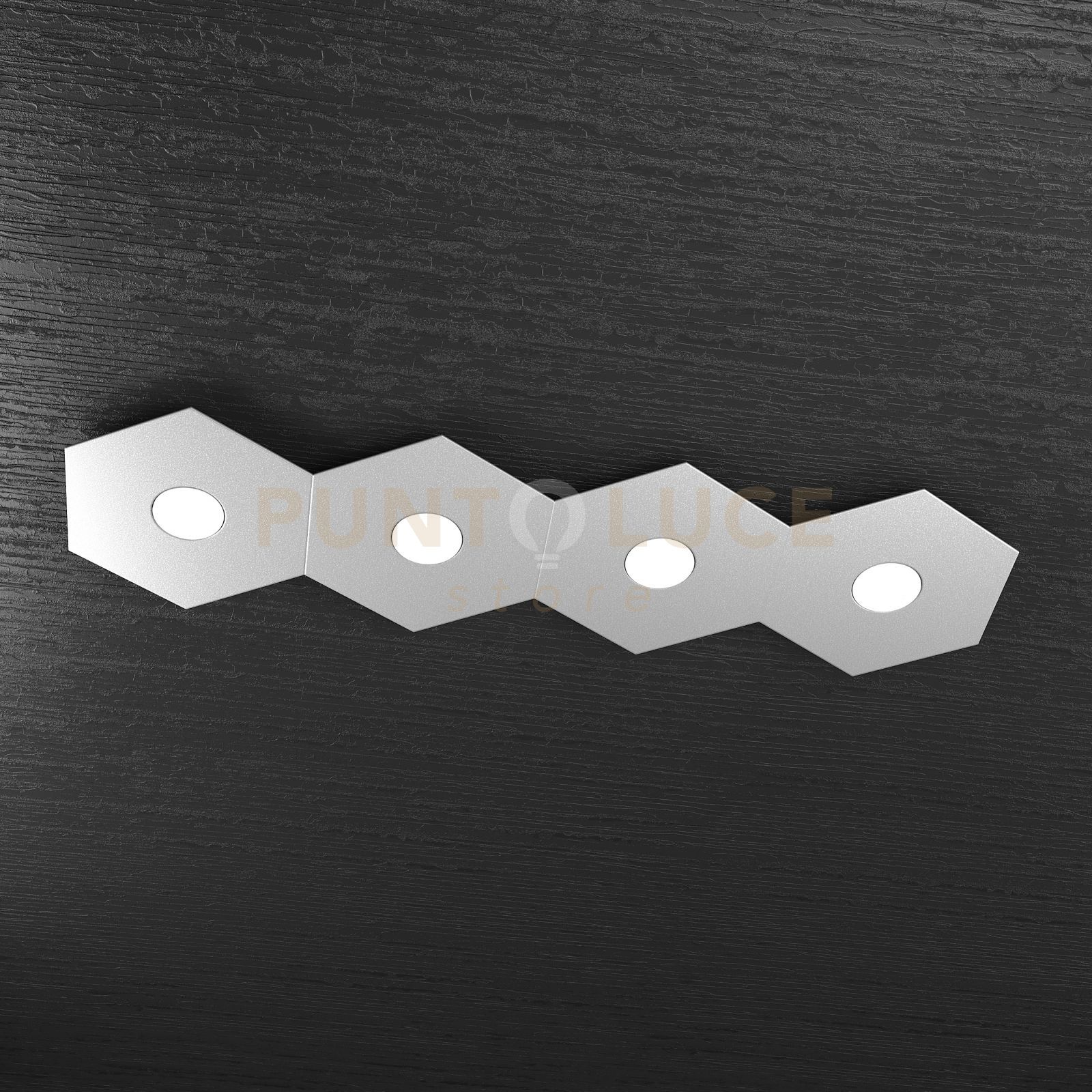 foto del prodotto hexagon applique plafoniera 4 luci grigio 1142 4l gr