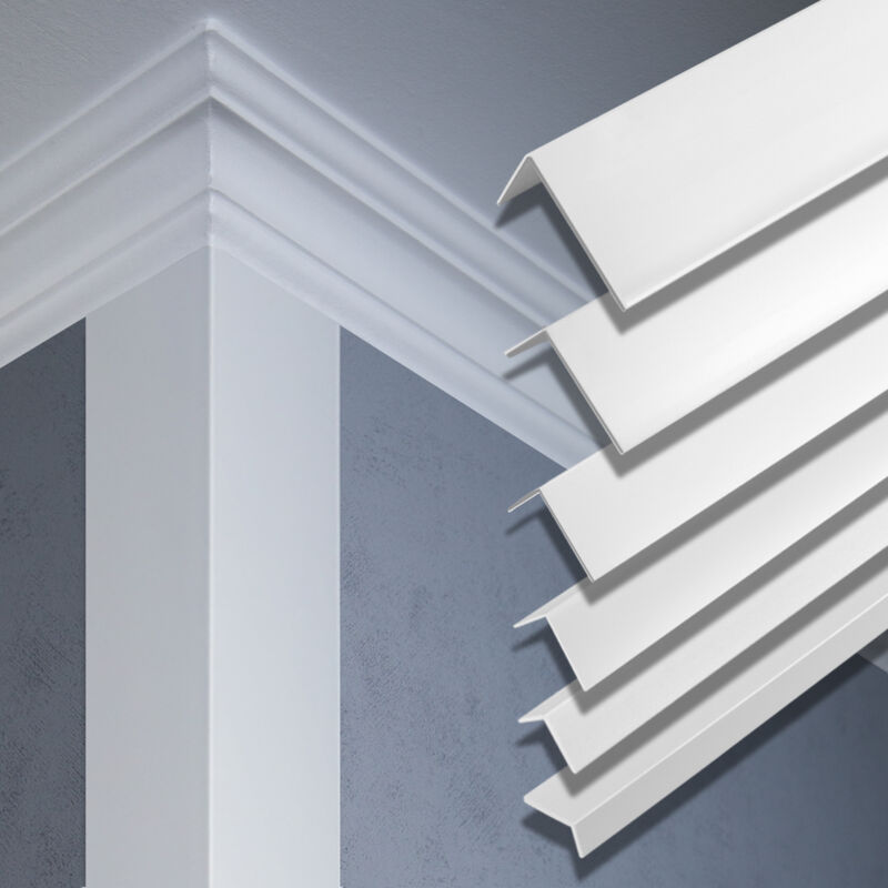 foto del prodotto hexim 2 metri striscia angolare pvc plastica effettore profilo f 50x50mm f23