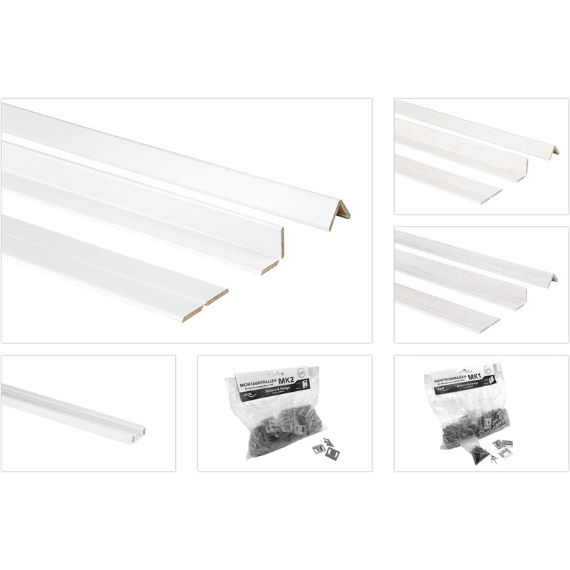 foto del prodotto hexim accessori di montaggio per pannelli mdf, angoli universali profilo di montaggio e ganci di fissaggio accessori di montaggio, profilo di
