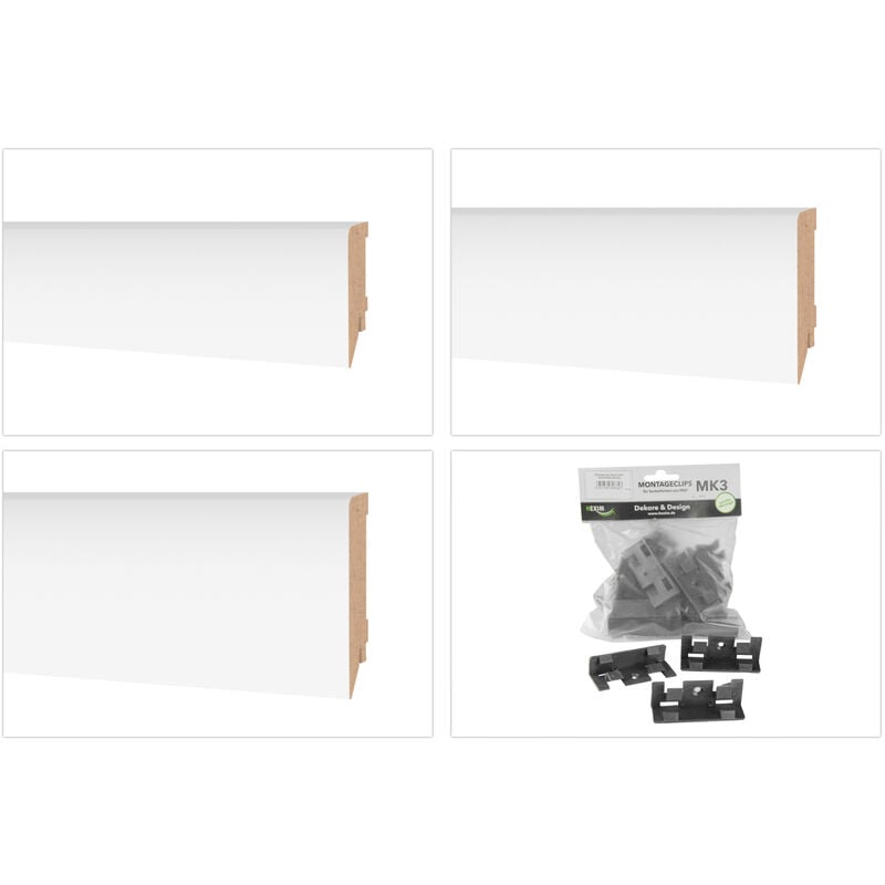 foto del prodotto hexim battiscopa mdf battiscopa 19x70mm battiscopa profilo battiscopa bianco ms7019 2 metri 1 striscia, battiscopa ms8516