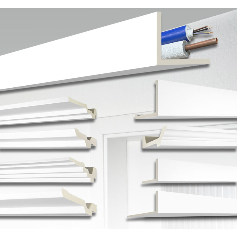 foto del prodotto hexim modanatura coprire cavi e tubi modelli ab 2 metri cornice bianco schiuma pu, copertina ab297 90x90mm