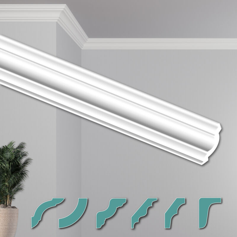 foto del prodotto hexim o stucchi per soffitto moderni in xps styropor bianco, 2 metri profili di cornici decorative zg25 60 x 60 mm, 2 metri 1 pezzo