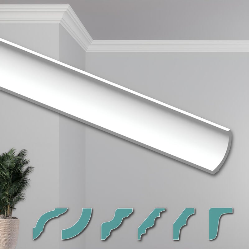 foto del prodotto hexim o stucchi per soffitto moderni in xps styropor bianco, 2 metri profili di cornici decorative zg26 68 x 68 mm, angoli pretagliati nk zg