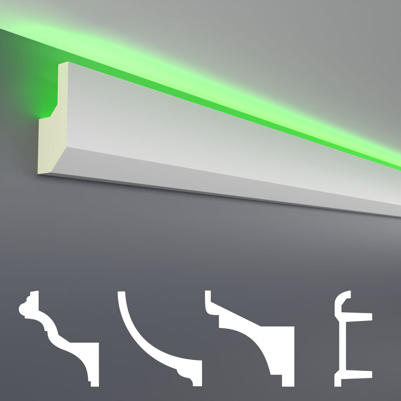 foto del prodotto hexim pacchetti economici da led 1 a led 20 profilo pu illuminazione indiretta, opaco 20 metri, led 7 80x33mm