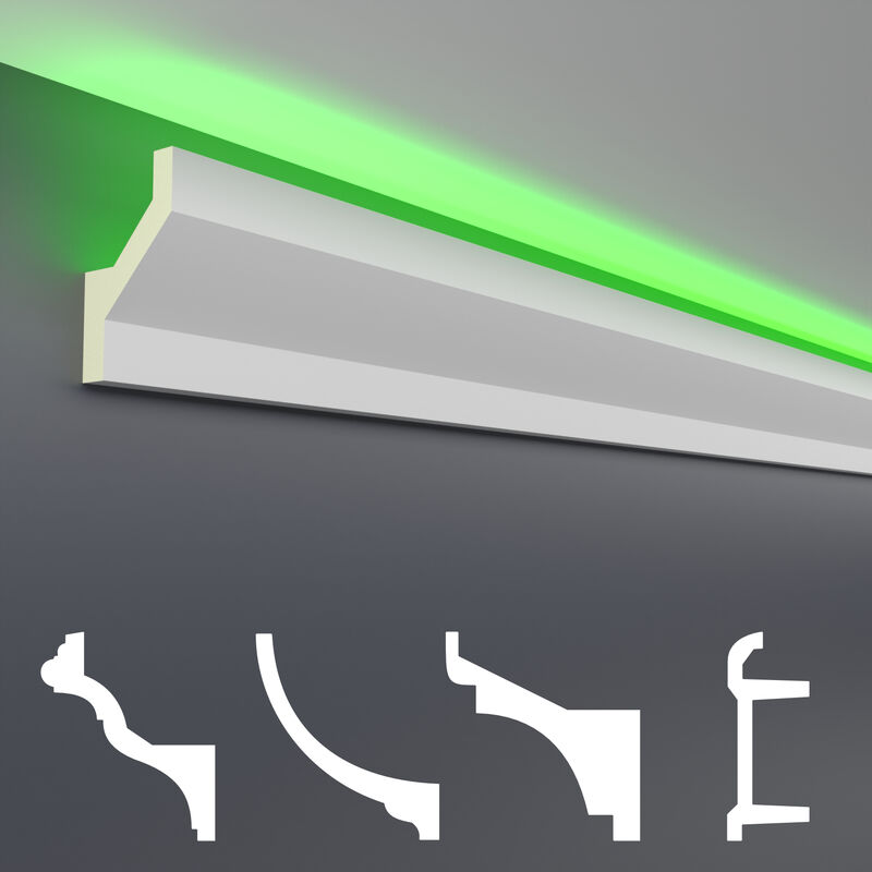 foto del prodotto hexim pacchetti economici da led 1 a led 20 profilo pu illuminazione indiretta, opaco led 10 75x45mm, modello