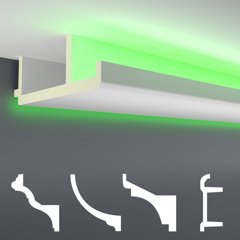 foto del prodotto hexim pacchetti economici da led 1 a led 20 profilo pu illuminazione indiretta, opaco led 16 100x300mm, modello