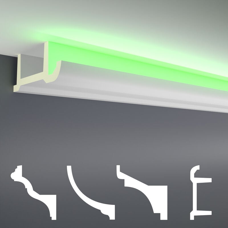 foto del prodotto hexim pacchetti economici da led 1 a led 20 profilo pu illuminazione indiretta, opaco led 17 80x200mm, max. pacchetto miglior prezzo al metro 