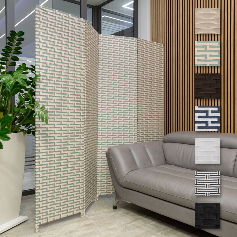 foto del prodotto hexim parete divisoria 180x180cm 4 pezzi interno esterno divisore di spazi paravento schermo privacy 1 pezzo, crema e verde