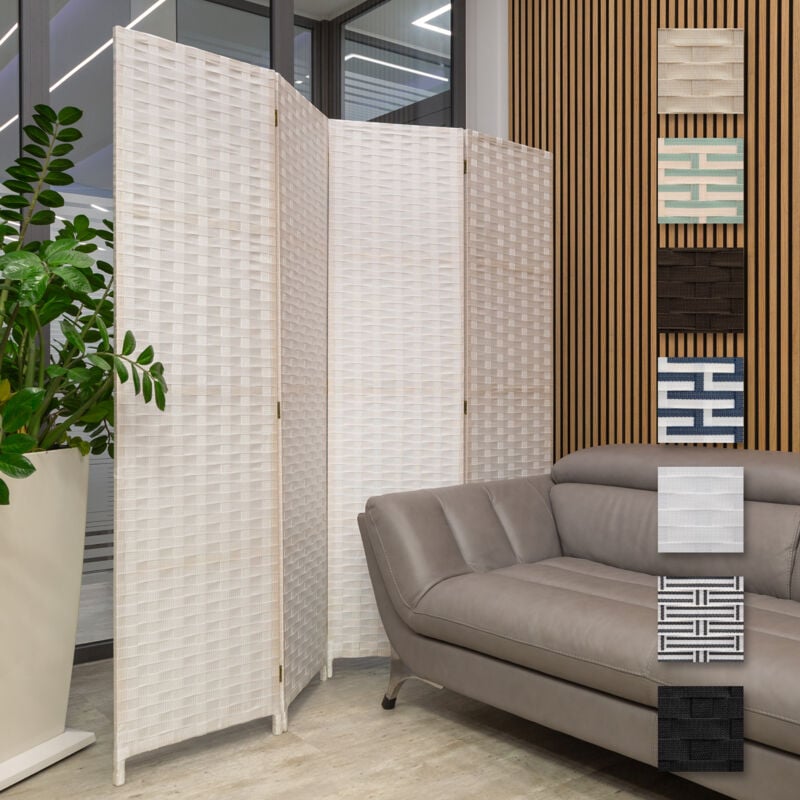 foto del prodotto hexim parete divisoria 180x180cm 4 pezzi interno esterno divisore di spazi paravento schermo privacy bianco, 1 pezzo