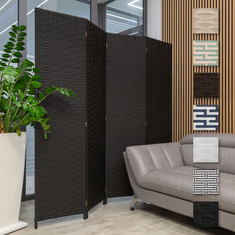 foto del prodotto hexim parete divisoria 180x180cm 4 pezzi interno esterno divisore di spazi paravento schermo privacy nero, 1 pezzo