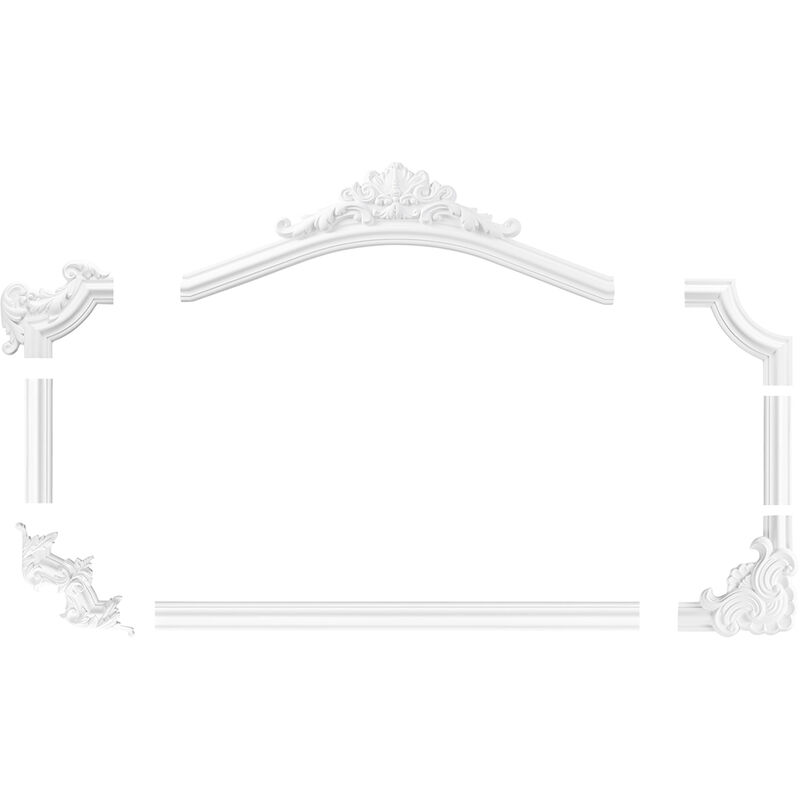 foto del prodotto hexim perfect - bordo per pareti e soffitti fregio stucco cornice antiurto ad308 segmento ad308-15r - 236 x 270 x 30 mm