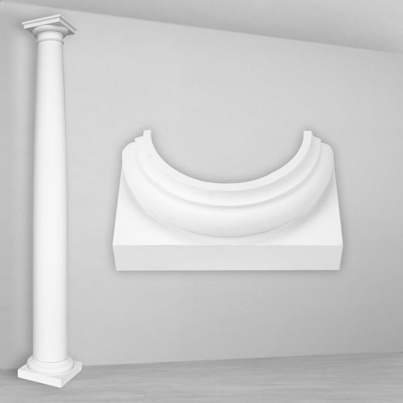 foto del prodotto hexim perfect colonne e mezze colonne rotonde lisce stucco 152mm selezione n3015 semicircolare, base