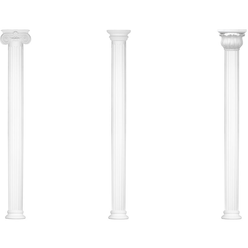 foto del prodotto hexim perfect colonne e mezze colonne rotonde scanalate stucco selezione 180mm n3318 semicircolare, set completo modello 3