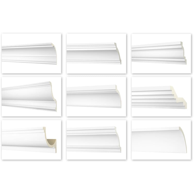 immagine 0 del prodotto hexim perfect modanature da 2 metri, tutti i modelli modanature lisce in pu, resistenti agli urti perfect ab ab233 104x102mm