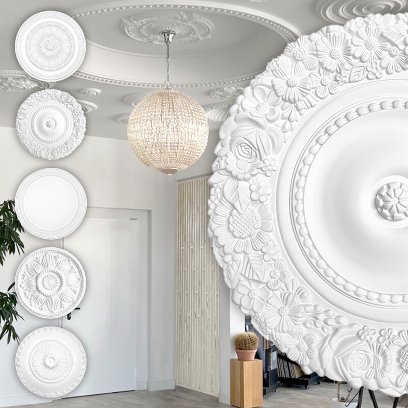 foto del prodotto hexim perfect rosone di stucco rosone da soffitto in schiuma dura pu, robusto series 1 b3039 535 mm