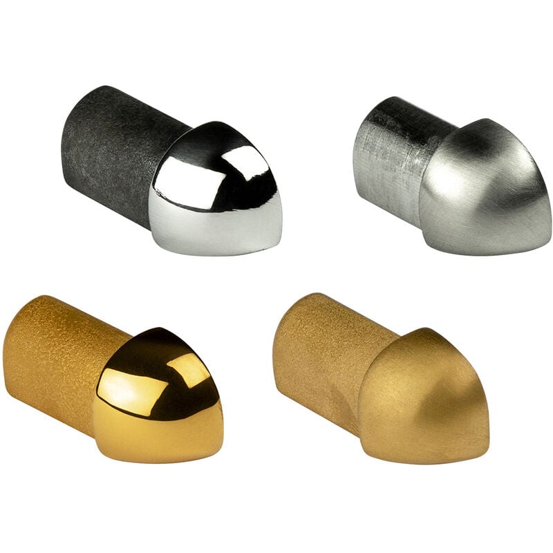 foto del prodotto hexim pezzo d angolo profilo a quarto di cerchio acciaio inossidabile 10 12mm hex501 12 mm, argento lucido sp
