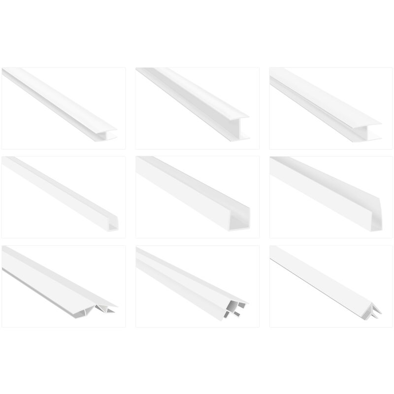 foto del prodotto hexim profili di bordatura pvc bianco 2m h u profili di montaggio ad angolo, molti modelli hj profili di accoppiamento h, profilo ad h 281