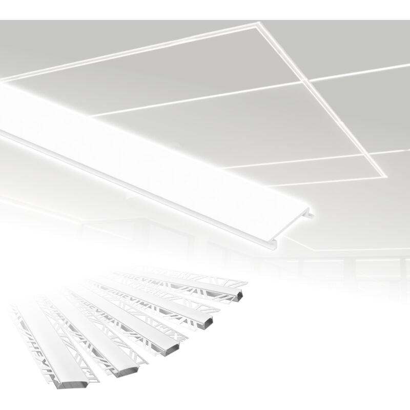 foto del prodotto hexim profili in alluminio per led, cartongesso a incasso con copertura opalina, diverse larghezze aled 2 larghezza luminosa di 20 mm, opale