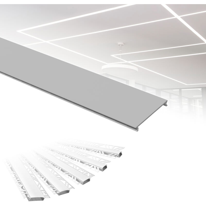 foto del prodotto hexim - profili in alluminio per led, cartongesso a incasso con copertura opalina, diverse larghezze aled 3 - larghezza luminosa di 30 mm,