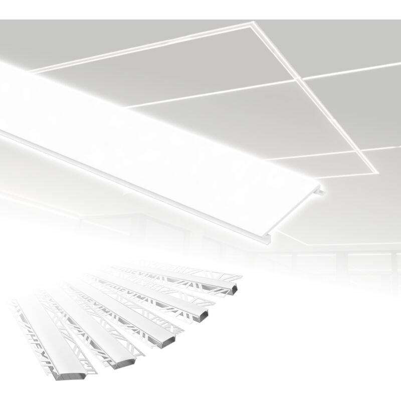 foto del prodotto hexim profili in alluminio per led, cartongesso a incasso con copertura opalina, diverse larghezze aled 3 larghezza luminosa di 30 mm, opale