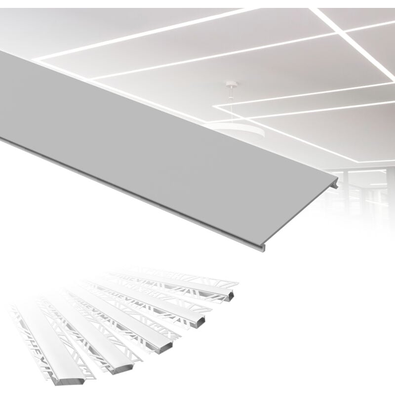 foto del prodotto hexim profili in alluminio per led, cartongesso a incasso con copertura opalina, diverse larghezze aled 4 larghezza luminosa di 40 mm,
