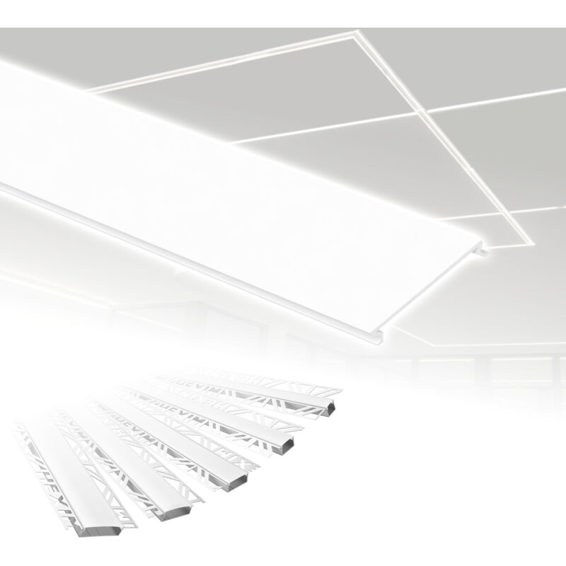 foto del prodotto hexim profili in alluminio per led, cartongesso a incasso con copertura opalina, diverse larghezze aled 4 larghezza luminosa di 40 mm, opale