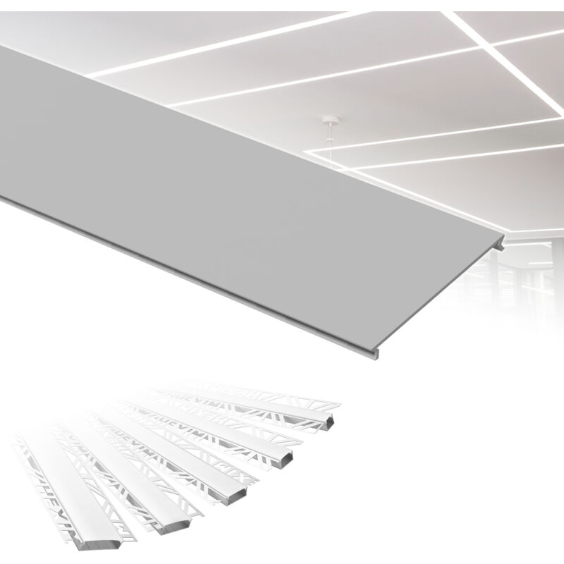 foto del prodotto hexim profili in alluminio per led, cartongesso a incasso con copertura opalina, diverse larghezze aled 5 larghezza luminosa di 50 mm,