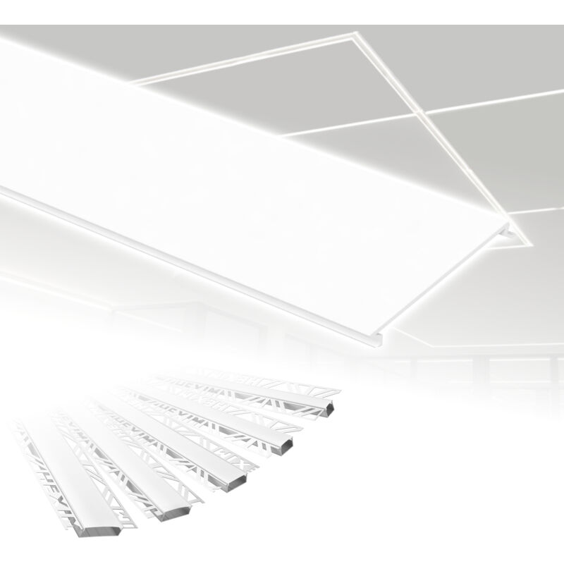 foto del prodotto hexim profili in alluminio per led, cartongesso a incasso con copertura opalina, diverse larghezze aled 5 larghezza luminosa di 50 mm, opale