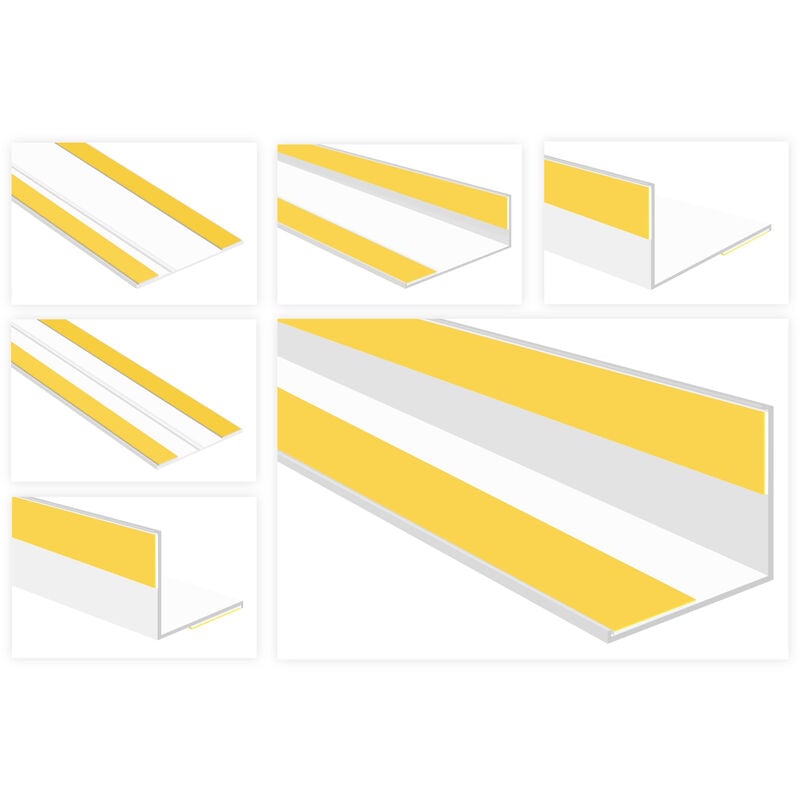 foto del prodotto hexim - pvc piatto bianco 2m - profili speciali, con scanalature adesive o angolo di curvatura - hj con nastro adesivo, hj.182 - 20x2.7 mm con