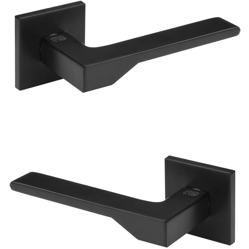 foto del prodotto hexim set porta design, maniglia porta camera wc bagno alluminio opaco 4 colori ricardo borelli q02 nero opaco, maniglie delle porte