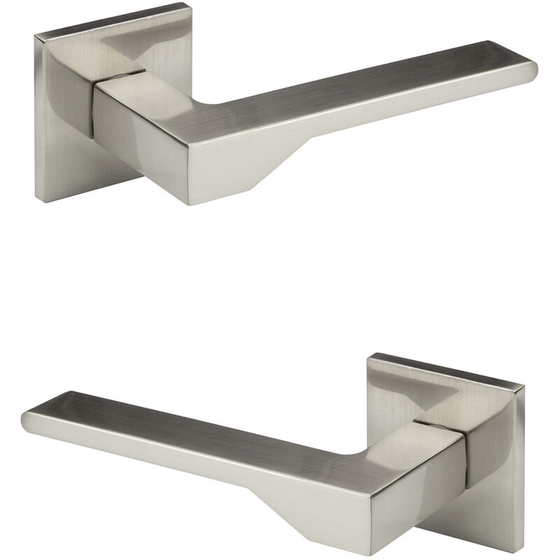 foto del prodotto hexim set porta design, maniglia porta camera wc bagno alluminio opaco 4 colori ricardo borelli q02 nichel opaco, maniglie delle porte