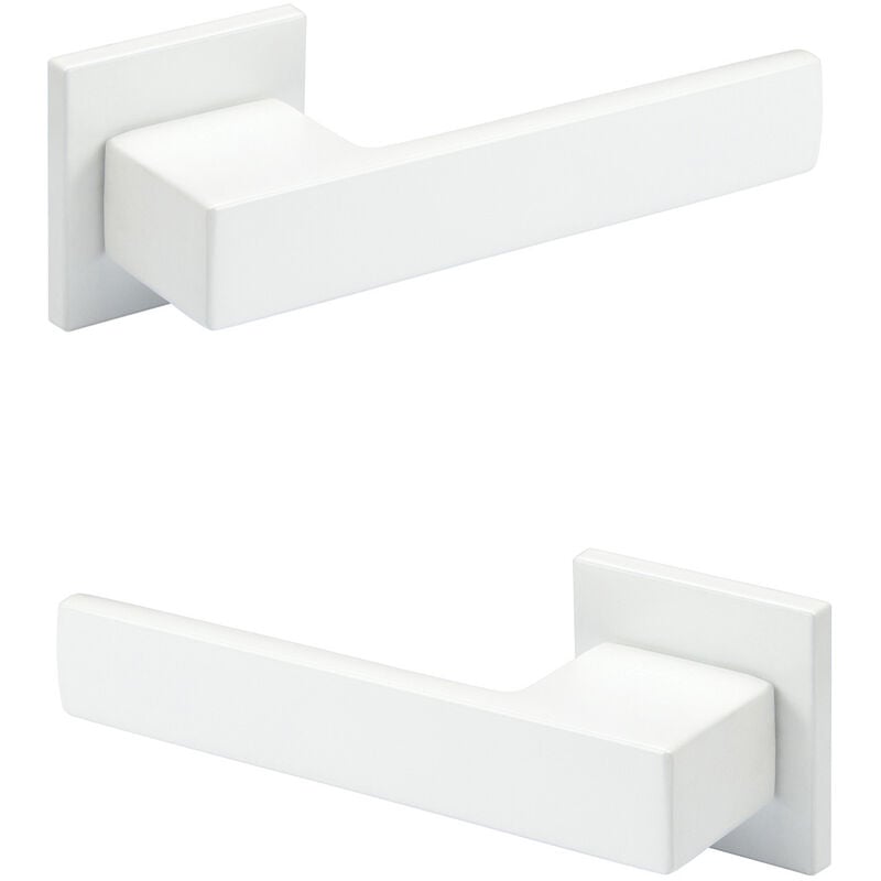 foto del prodotto hexim set porta design, maniglia porta camera wc bagno alluminio opaco 4 colori ricardo borelli q06 bianco opaco, maniglie delle porte