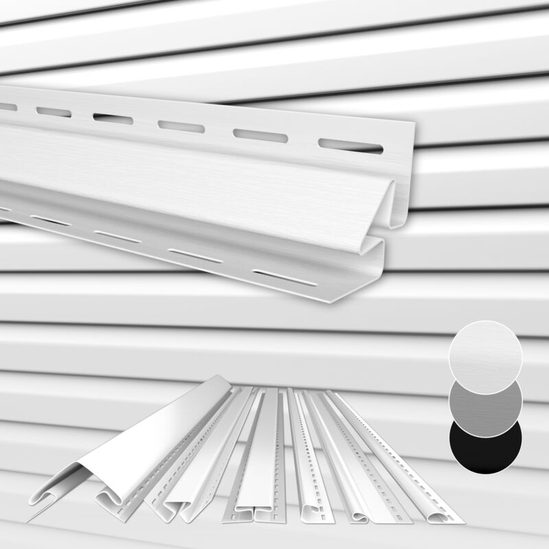 foto del prodotto hexim siding antracite grigio bianco, rivestimento facciata, pvc u, schermo protettivo, resistente agli uv bianco, angolo interno