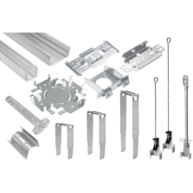 foto del prodotto hexim ud 28 cd 60 profili per cartongesso e accessori gancio diretto rigips sottostruttura per soffitto 20 30cm appendino nonius, 10 pezzi