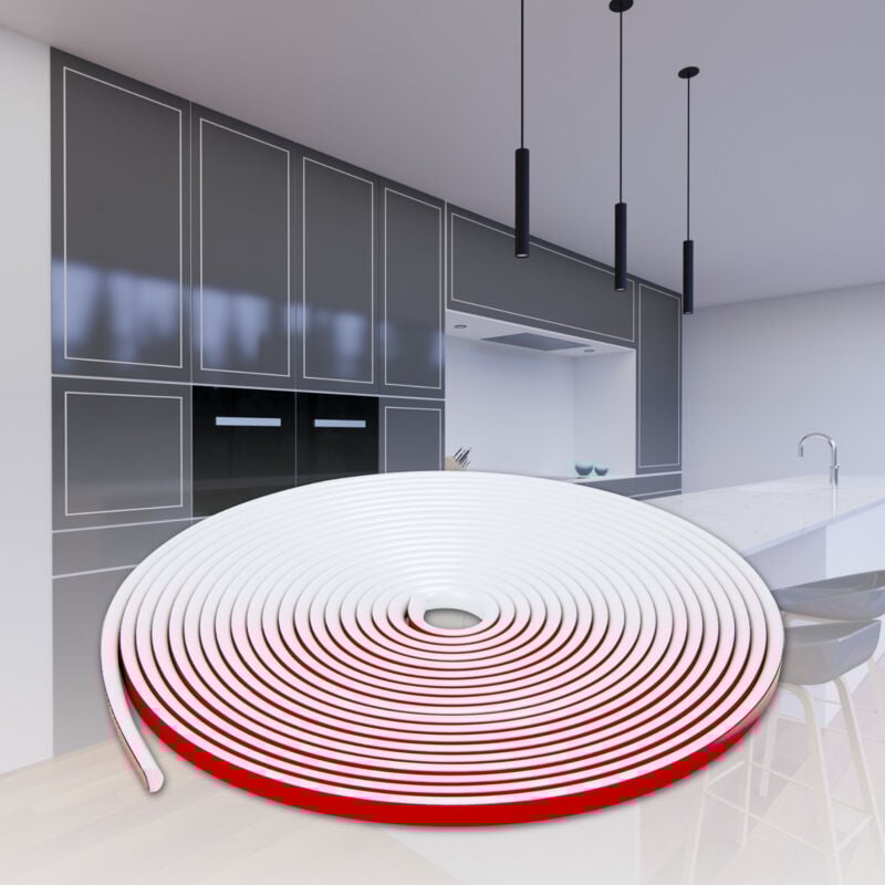 foto del prodotto heximo modanatura flessibile autoadesiva bianca 10m 12x6mm ideale per pareti, soffitti, superfici, mobili 10 meter de , wei de 