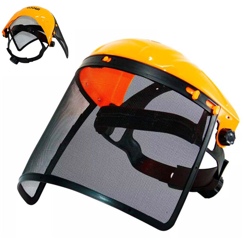 foto del prodotto hfspc21 visiera a rete regolabile maschera protettiva decespugliatore giardinaggio ingco