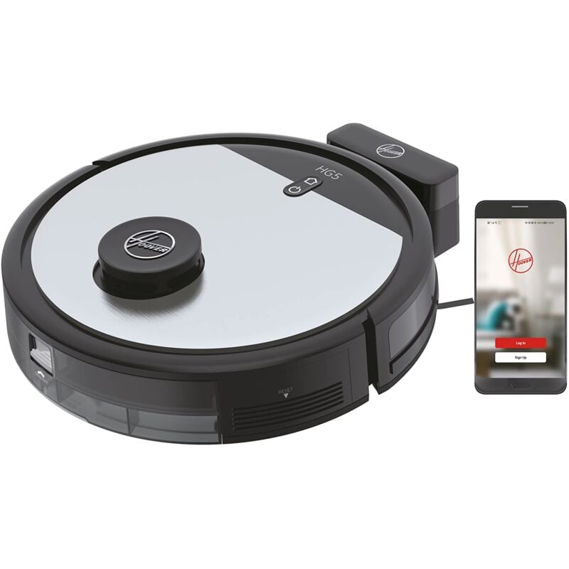foto del prodotto hg5 robot aspirapolvere con mappatura, 0,5 l, wi fi, 5 modalit , 1 spazzola xl e 2 laterali, navigazione avanzata, 34x34x10,3 cm, grigio hoover