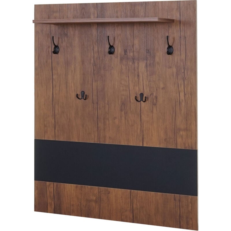 foto del prodotto hhg appendiabiti guardaroba cappelliera industriale 158 metallo legno mdf rovere