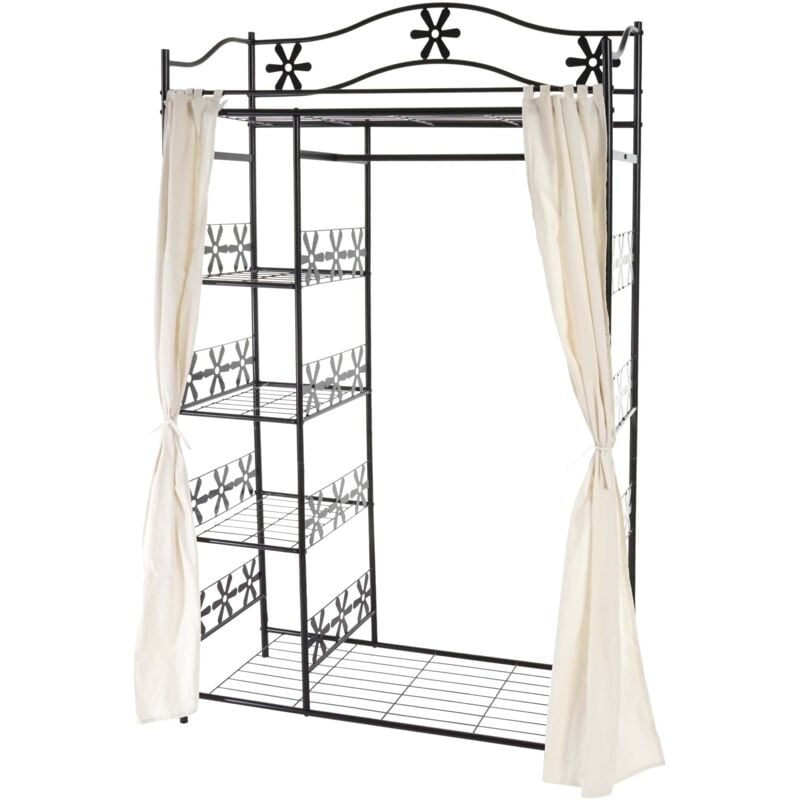 foto del prodotto hhg appendiabiti guardaroba scaffale portaoggetti moderno 43x100x172cm con tenda