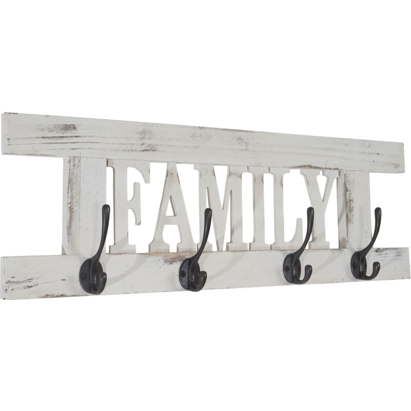 foto del prodotto hhg appendiabiti guardaroba shabby vintage 987 family 60x21cm bianco