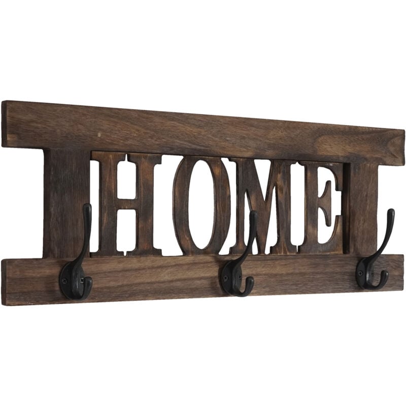 foto del prodotto hhg appendiabiti guardaroba shabby vintage 990 home 55x21cm marrone