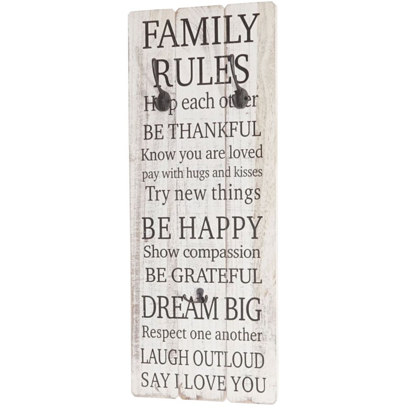 foto del prodotto hhg appendiabiti guardaroba shabby vintage legno paulonia 10x31x76cm family rules
