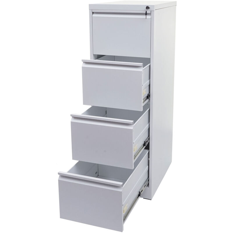 foto del prodotto hhg armadietto classificatore 4 cassetti formato legal 727 acciaio 62x46x134cm bianco
