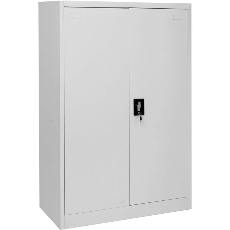 foto del prodotto hhg - armadio ufficio archivio faldoni 731 2 ante 3 ripiani acciaio 40x90x140cm grigio