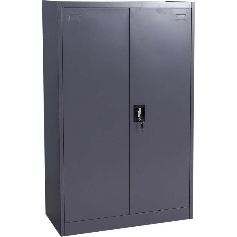 foto del prodotto hhg armadio ufficio archivio faldoni 731 2 ante 3 ripiani acciaio 40x90x140cm grigio scuro